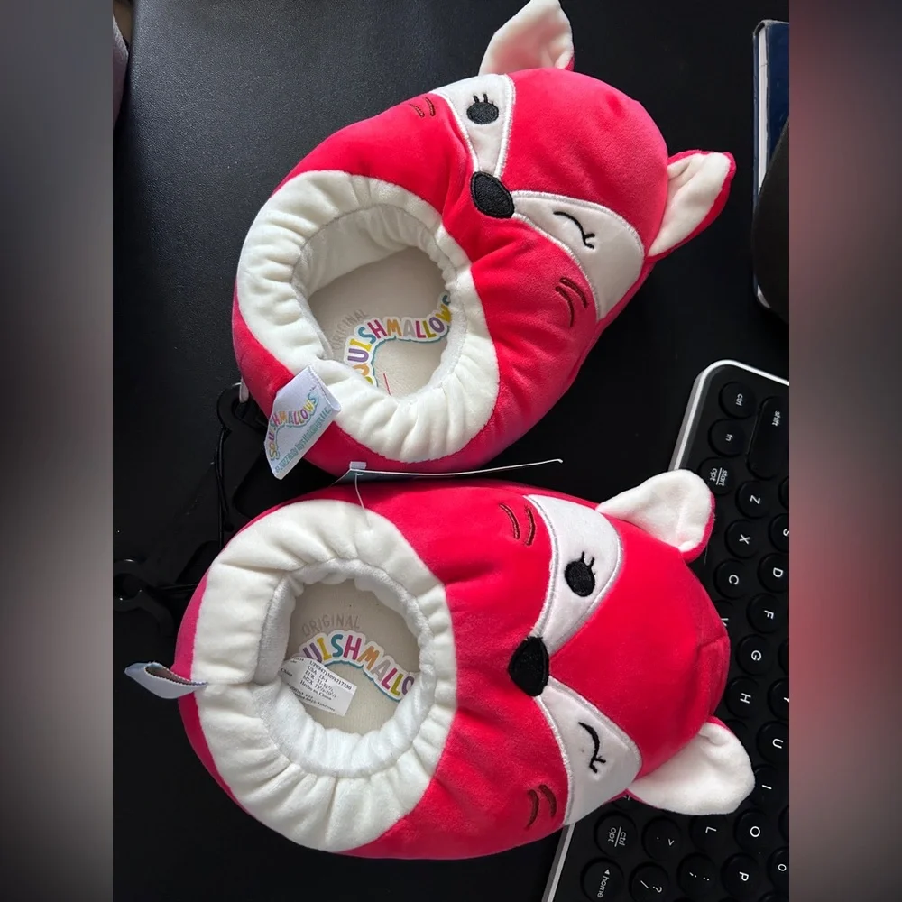 New Red Foxsquishmallow Plush Slippers